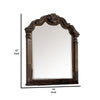 Modern Mirror with Crown Top Frame and Molded Details Brown By Casagear Home BM232909