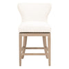 26.5 Inches Fabric Padded Swivel Counter Stool White By Casagear Home BM233010