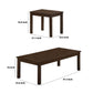 3 Piece Transitional Coffee Table and End Table with Block Legs Brown By Casagear Home BM233096