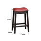 24 Inch Wooden Counter Stool with Upholstered Cushion Seat Gray and Red By Casagear Home BM233107