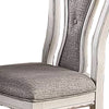 Dining Chair with Button Tufted Backrest Padded Seat Set of 2 White and Gray By Casagear Home BM233110