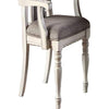 Wooden Arm Chair with Button Tufted Back Set of 2 Cream and Gray By Casagear Home BM233131