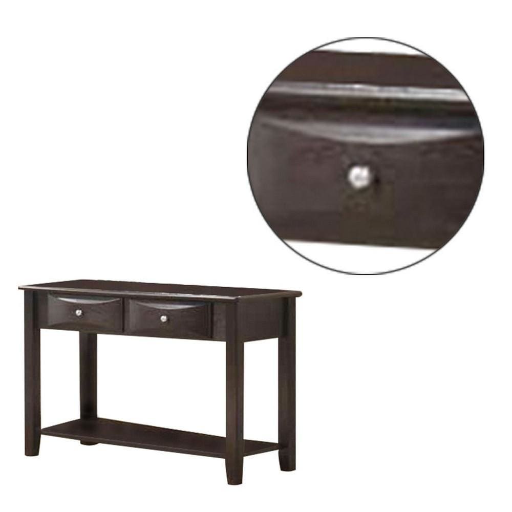 Wooden Console Table with 2 Spacious Drawers Brown By Casagear Home BM233172