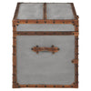 33.5 Inches Wooden Storage Trunk with Bolt Trim Gray By Casagear Home BM233198