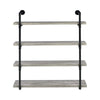 46 Inch 4 Tier Metal and Wooden Wall Shelf Black and Gray By Casagear Home BM233215