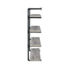 46 Inch 4 Tier Metal and Wooden Wall Shelf Black and Gray By Casagear Home BM233215