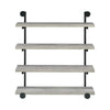 46 Inch 4 Tier Metal and Wooden Wall Shelf Black and Gray By Casagear Home BM233215