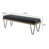 Leatherette Padded Bench with Hairpin Legs Gray By Casagear Home BM233232