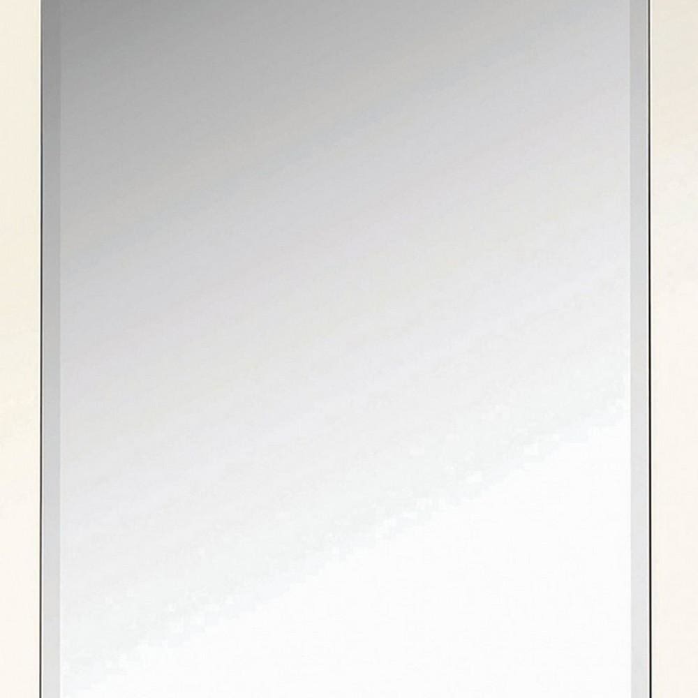 Rectangular Shaped Floor Mirror with Beveled Edge Silver By Casagear Home BM233236