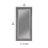 Rectangular Beveled Accent Floor Mirror with Glitter Mosaic Pattern Gray By Casagear Home BM233238