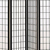 4 Panel Foldable Wooden Frame Room Divider with Grid Design Black By Casagear Home BM233241