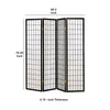 4 Panel Foldable Wooden Frame Room Divider with Grid Design Black By Casagear Home BM233241