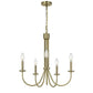 Metal Chandelier with 5 Candelabra Holders, Gold By Casagear Home