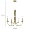 Metal Chandelier with 5 Candelabra Holders Gold By Casagear Home BM233250