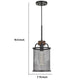 Cylindrical Grid Design Metal Chandelier with Wooden Accent Black By Casagear Home BM233266