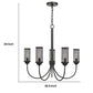 Metal Chandelier with 5 Cylindrical Wire Mesh Shades Black By Casagear Home BM233272