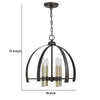 Metal Chandelier with 4 Candelabra Holders Black and Gold By Casagear Home BM233274