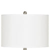 Metal Table Lamp with Fabric Drum Shade White and Silver By Casagear Home BM233289