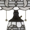 Glass Table Lamp with Umbrella Shade and Pull Chain Switch Gray By Casagear Home BM233321