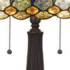 120 Watt Tiffany Table Lamp with Engraved Base Multicolor By Casagear Home BM233347