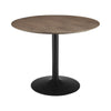 30 Inch Round Wooden Top Modern Dining Table, Black and Brown By Casagear Home