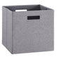 13 11 Inch Fabric Draped Foldable Storage Bin Cutout Handles Set of 2 Gray By Casagear Home BM233635