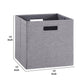 13 11 Inch Fabric Draped Foldable Storage Bin Cutout Handles Set of 2 Gray By Casagear Home BM233635