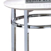 23 Inch Round Faux Marble Top End Table White and Chrome By Casagear Home BM233730