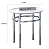 23 Inch Round Faux Marble Top End Table White and Chrome By Casagear Home BM233730