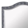 38 Inch Fabric Padded Frame Mirror with Button Tufting Gray By Casagear Home BM233763