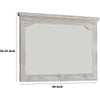 36 Inch Mirror with Chiseled Inner Wooden Frame White By Casagear Home BM233771