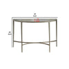 Semicircular Glass Top Sofa Table with Sleek Tapered Legs Silver By Casagear Home BM233795