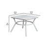 Plank Top Aluminum Patio Table with Flared Legs White By Casagear Home BM233798