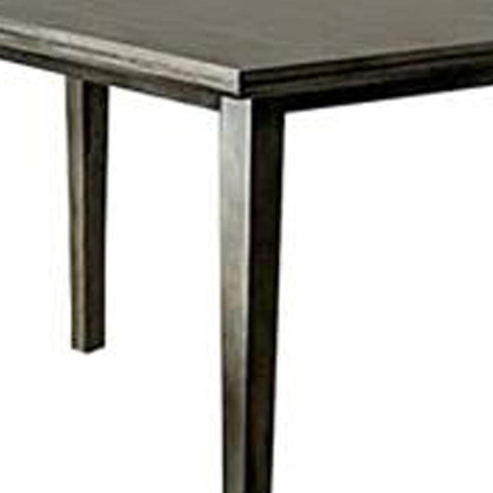 Rectangular Wooden Dining Table with Tapered Block Legs Gray By Casagear Home BM233841