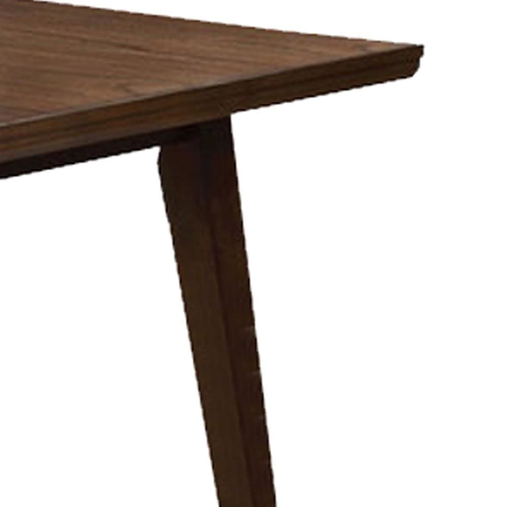 Rectangular Wooden Dining Table with Tapered Block Legs Brown By Casagear Home BM233842