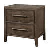 2 Drawer Wooden Nightstand with Metal Bar Pulls and USB Port, Brown By Casagear Home