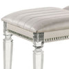 Tufted Leatherette Seater Wooden Bench with Mirror Accents White By Casagear Home BM233878