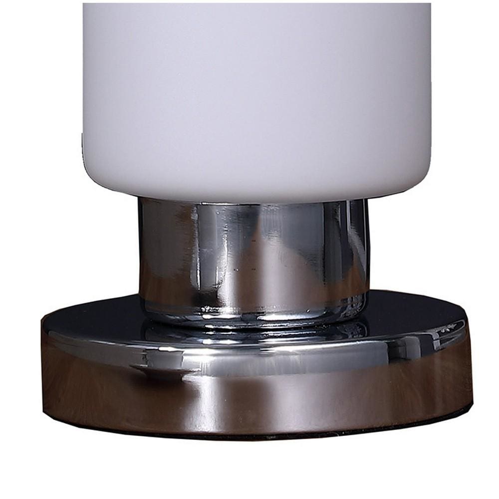 Cylindrical Glass Shade Table Lamp with Touch Switch White By Casagear Home BM233919