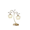 Floral Tree Design Metal Table Lamp with Dome Shade and Crystals Gold By Casagear Home BM233923