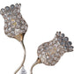 Metal Table Lamp with Floral Trumpet Shade and Crystal Accents Gold By Casagear Home BM233925