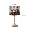 Fabric Wrapped Table Lamp with Striped Animal Print Brown and Black By Casagear Home BM233928