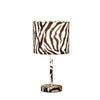 Fabric Wrapped Table Lamp with Animal Print White and Black By Casagear Home BM233929