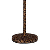 Fabric Wrapped Floor Lamp with Dotted Animal Print Brown and Black By Casagear Home BM233932