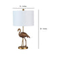 Polyresin Standing Flamingo Design Table Lamp with Round Base Gold By Casagear Home BM233934