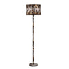 Fabric Wrapped Floor Lamp with Animal Print, Yellow and Black By Casagear Home