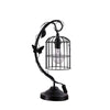 Arc Design Metal Table Lamp with Birdcage Shade, Black By Casagear Home