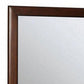 32 Inch Transitional Style Wooden Frame Mirror Cherry By Casagear Home BM235474