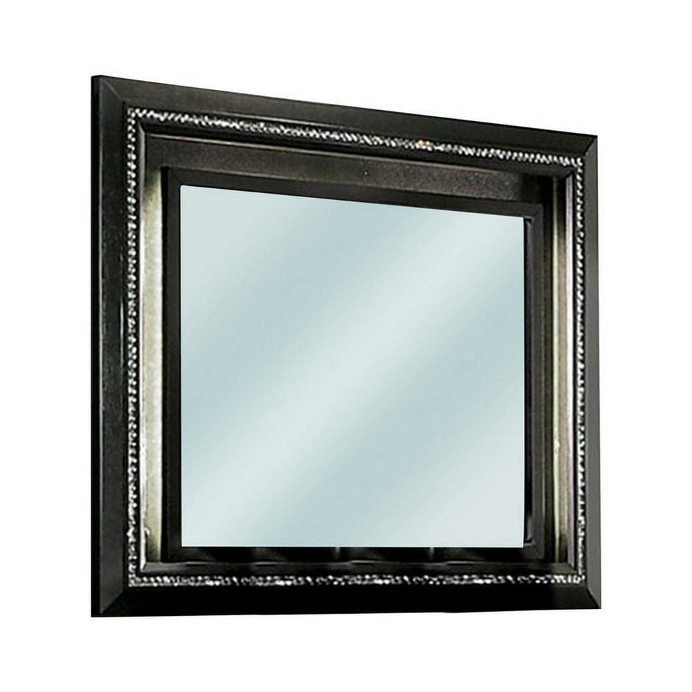 46 Inch Contemporary Style Wooden Mirror Metallic Gray By Casagear Home BM235480