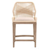 Intricate Rope Weaved Padded Counter Stool Beige and Brown By Casagear Home BM235552