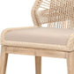 Intricate Rope Weaved Padded Dining Chair Set of 2 Beige and Brown By Casagear Home BM235553